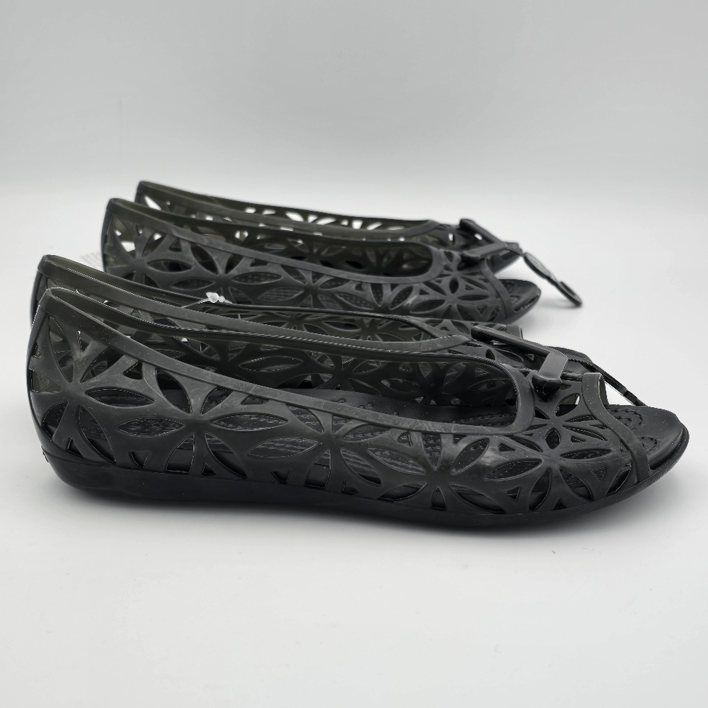 CROCS Isabella Jelly II Flats W4, Black Sandals Womens/Big Girl 4, Brand New! - Picture 11 of 16